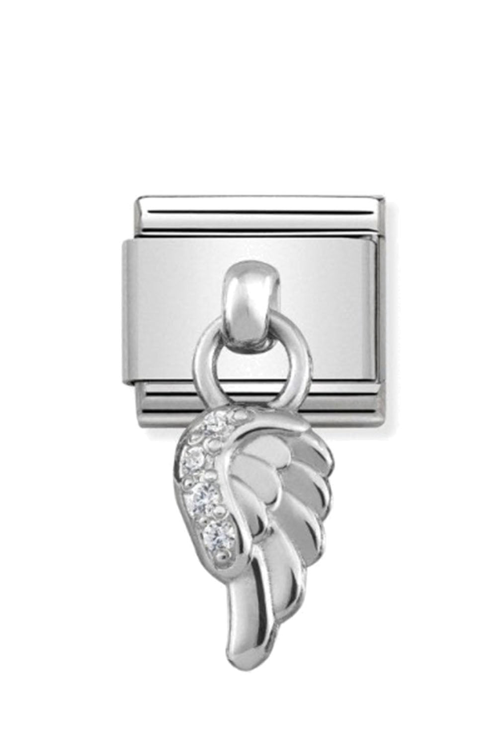 CHARMS 925 Sterling Silver and CZ Wing with CZ