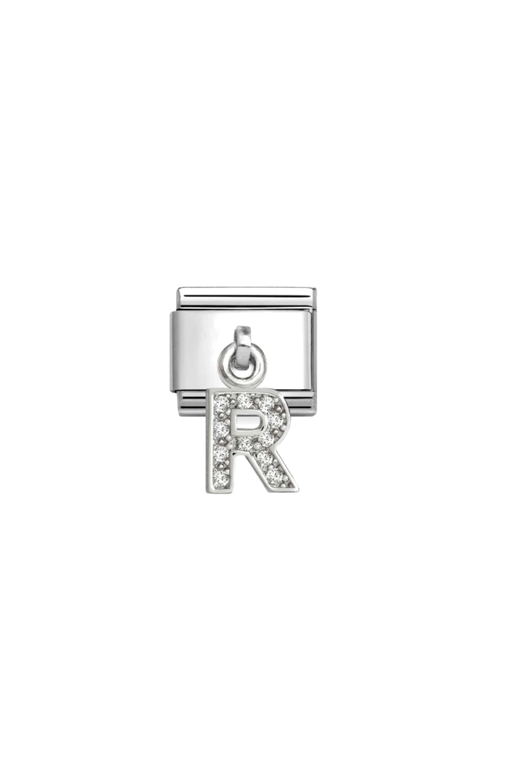 CHARMS Letter cz & 925 Sterling Silver R