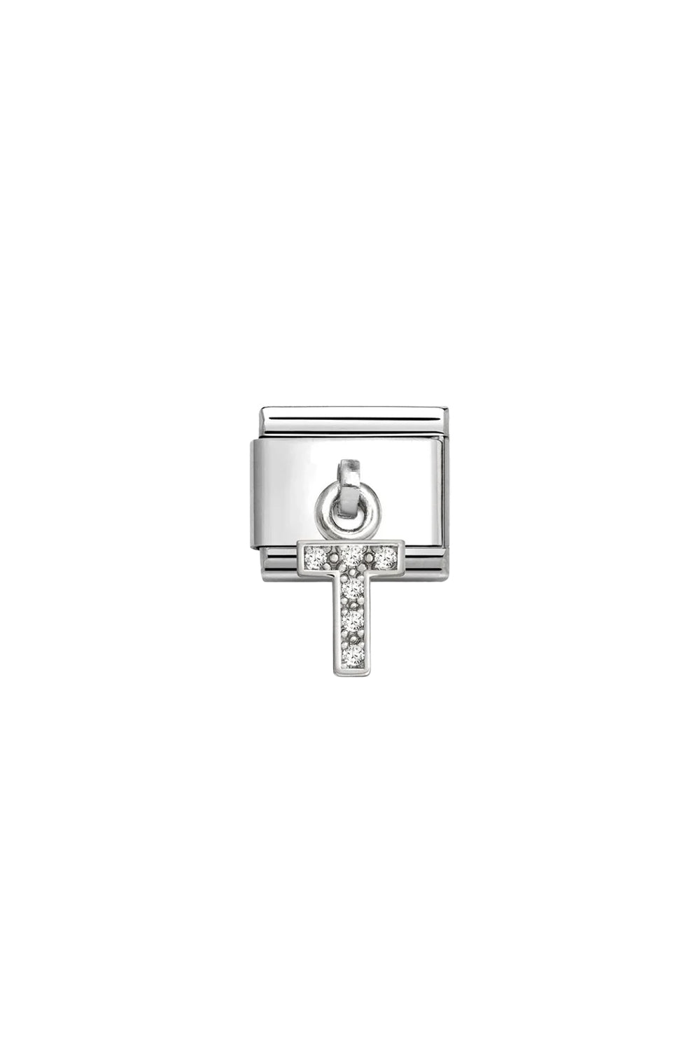 CHARMS Letter cz & 925 Sterling Silver T