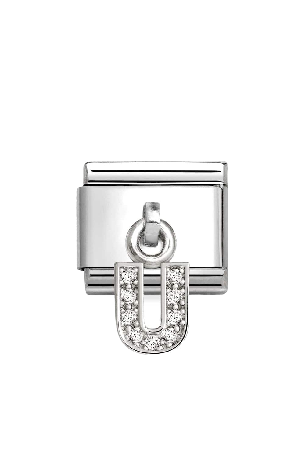 CHARMS Letter cz & 925 Sterling Silver U