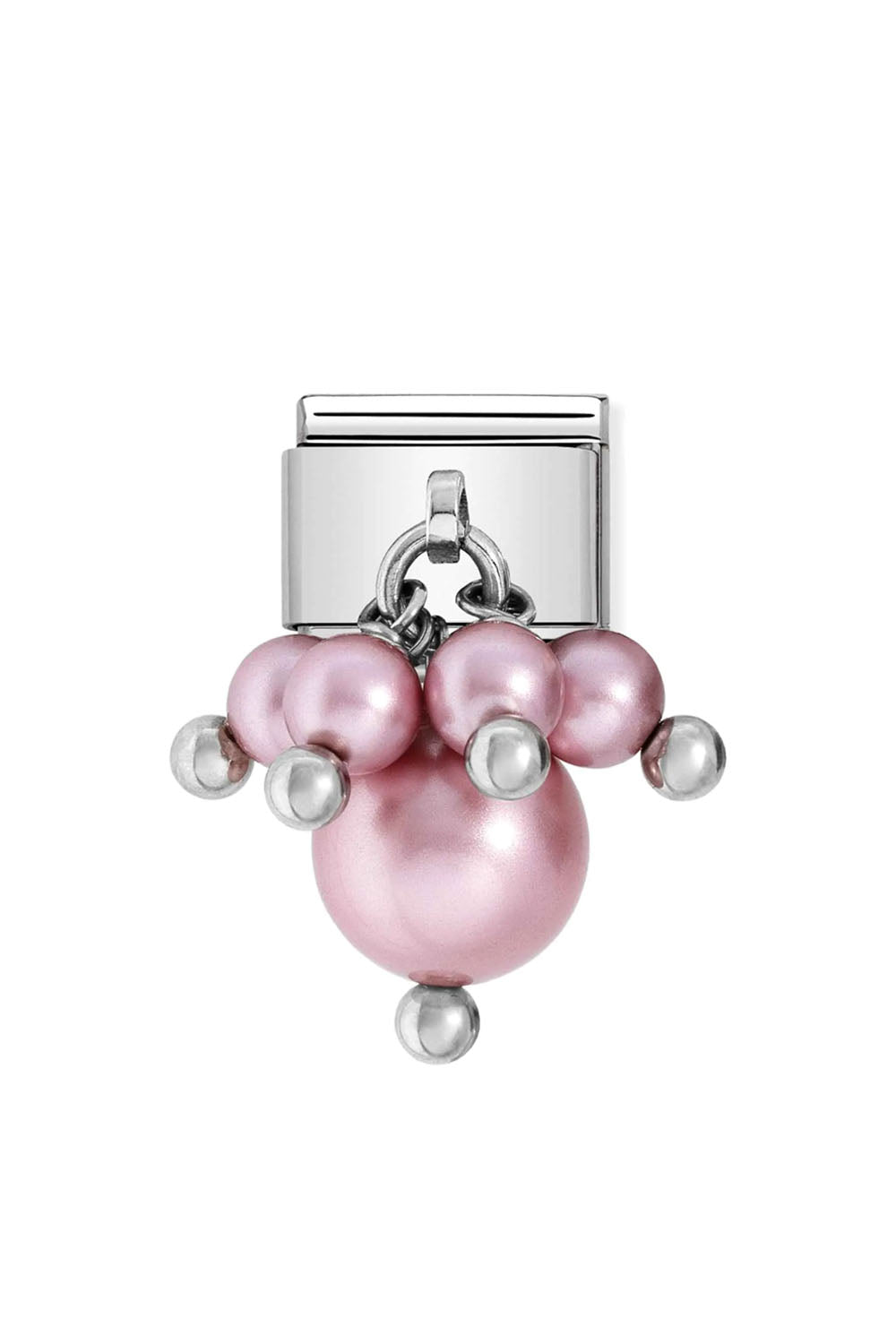 CRYSTAL PEARL 925 Sterling Silver and synthetic Pearl Pink