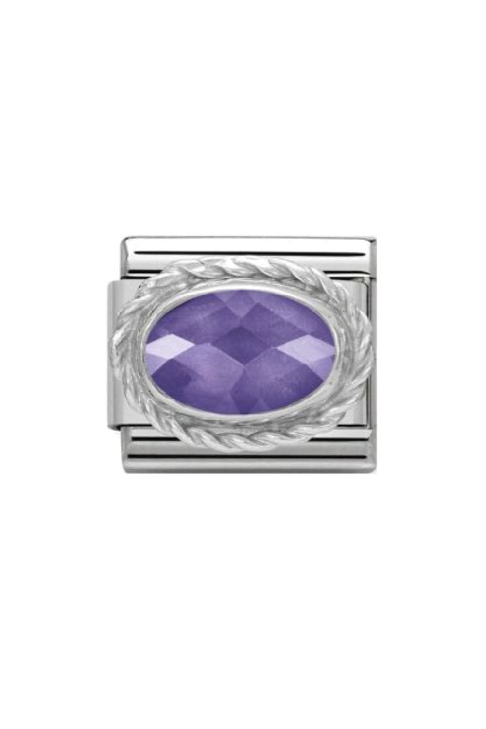 CZ faceted with 925 sterling silver setting and CZ Purple