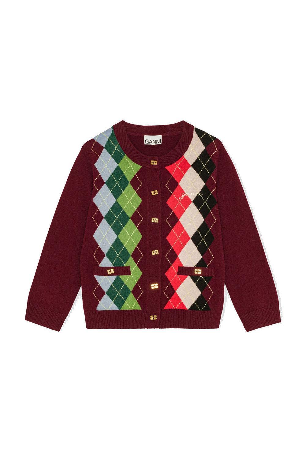 Cashmere Wool Mix Cardigan Tawny Port
