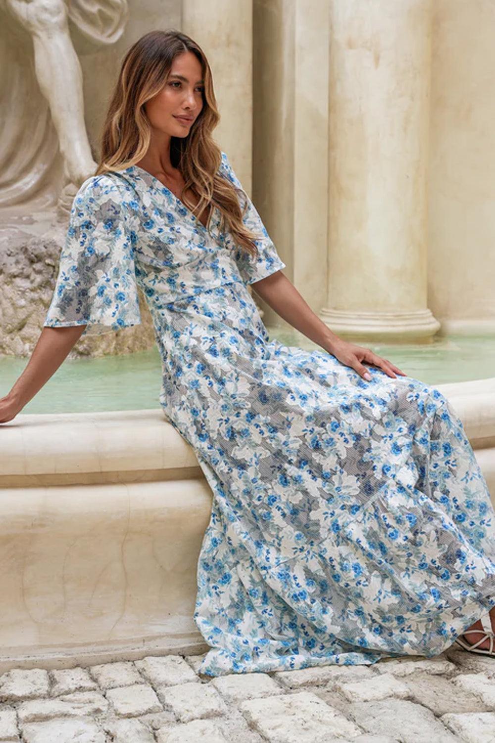 Celina maxi dress blue whisper