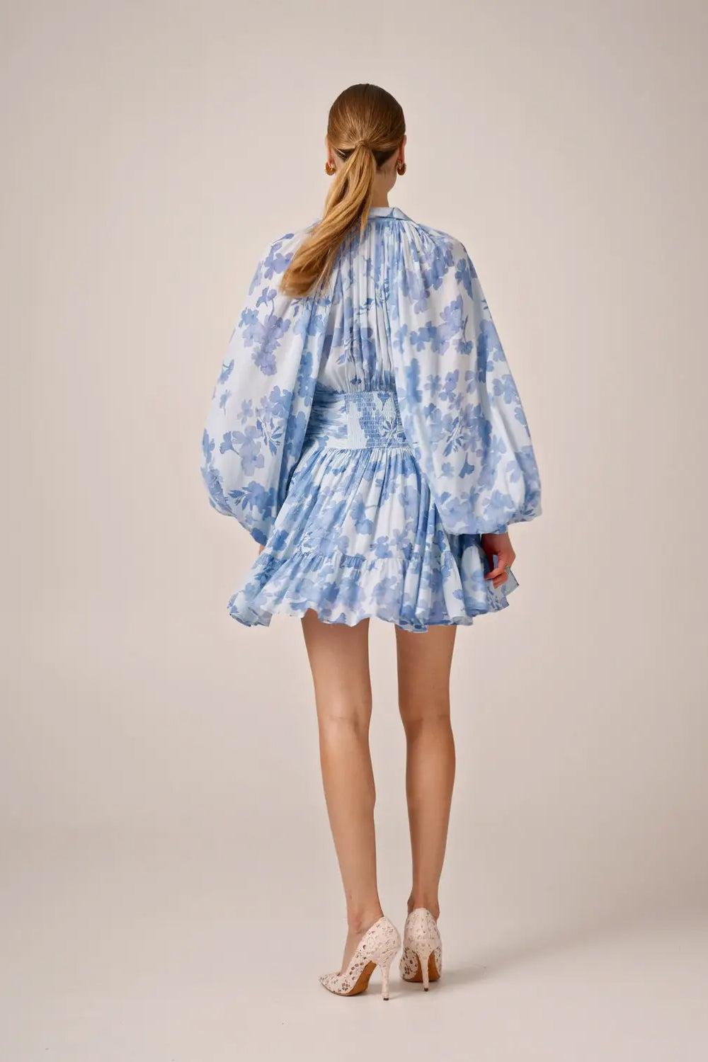 Chiffon Mini Dress Sky Blue
