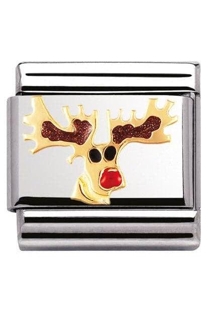 Christmas symbols 18k Gold & enamel Reindeer
