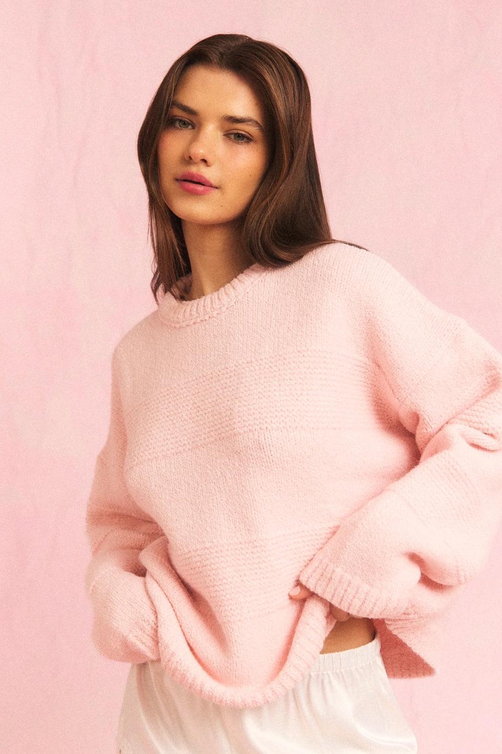 Chunky strikkegenser Rosa