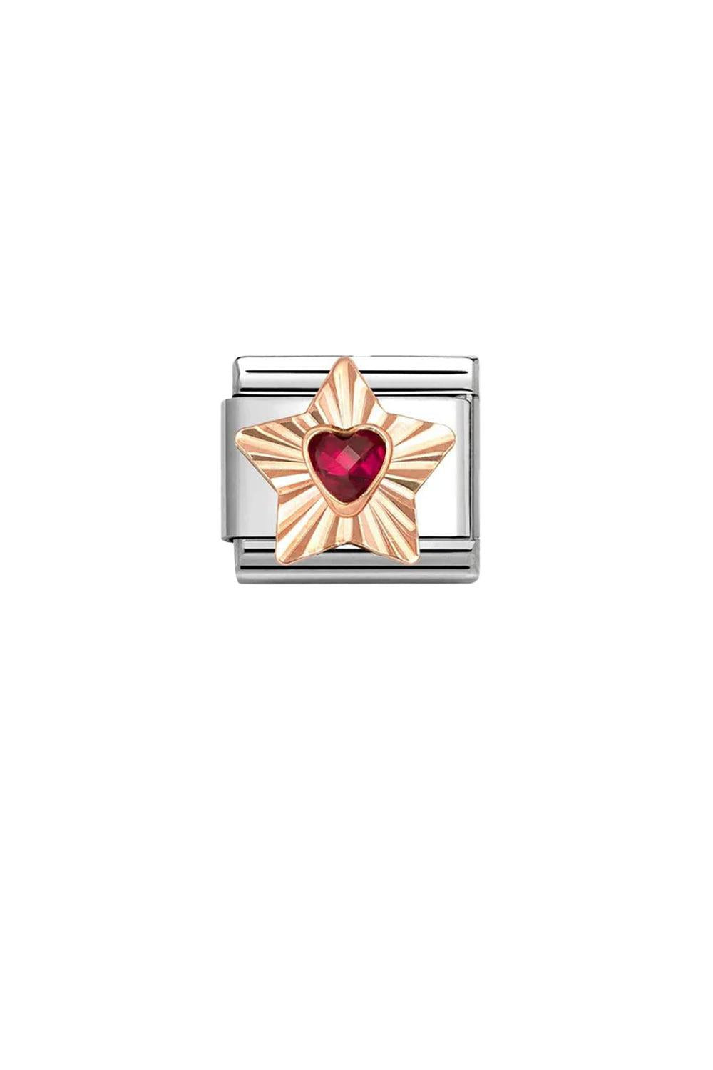 Classic Diamond Star 9k Rose gold Heart with Heart