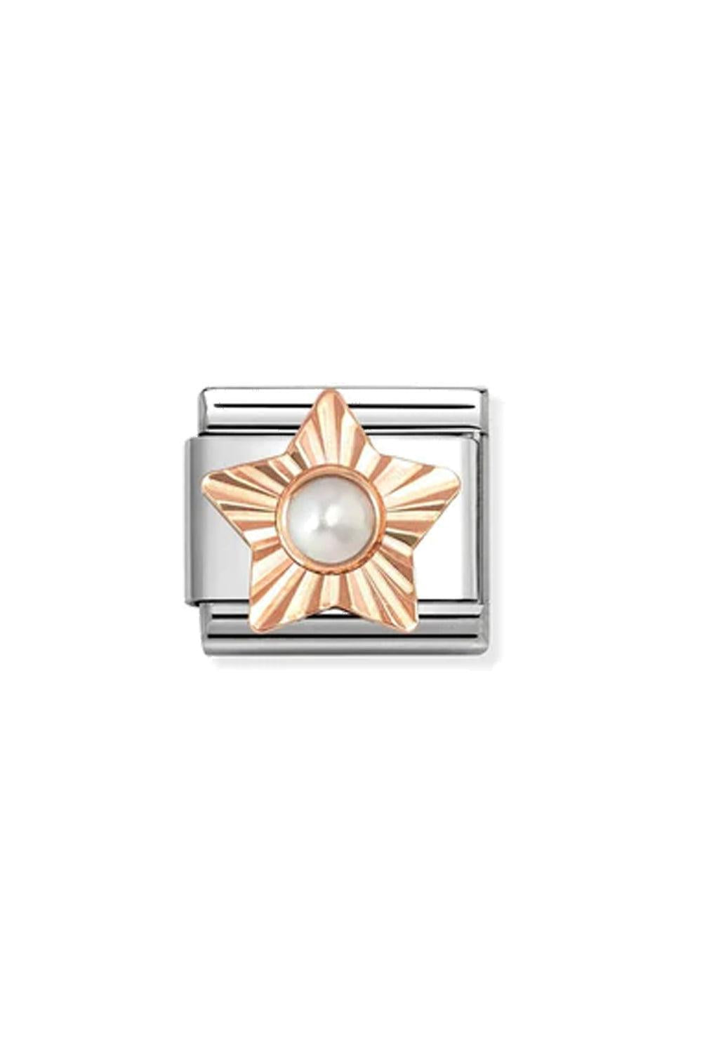 Classic Diamond Star 9k Rose gold White Opal