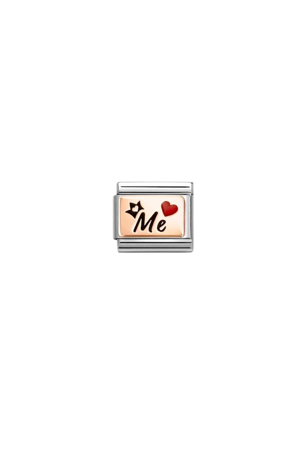 Classic Plates Steel, Enamel And 9K Gold Me Red Heart Crown