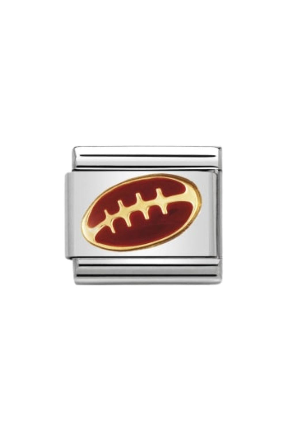 Classic Sports In Stainless Steel With Enamel And 18K Gold American Football