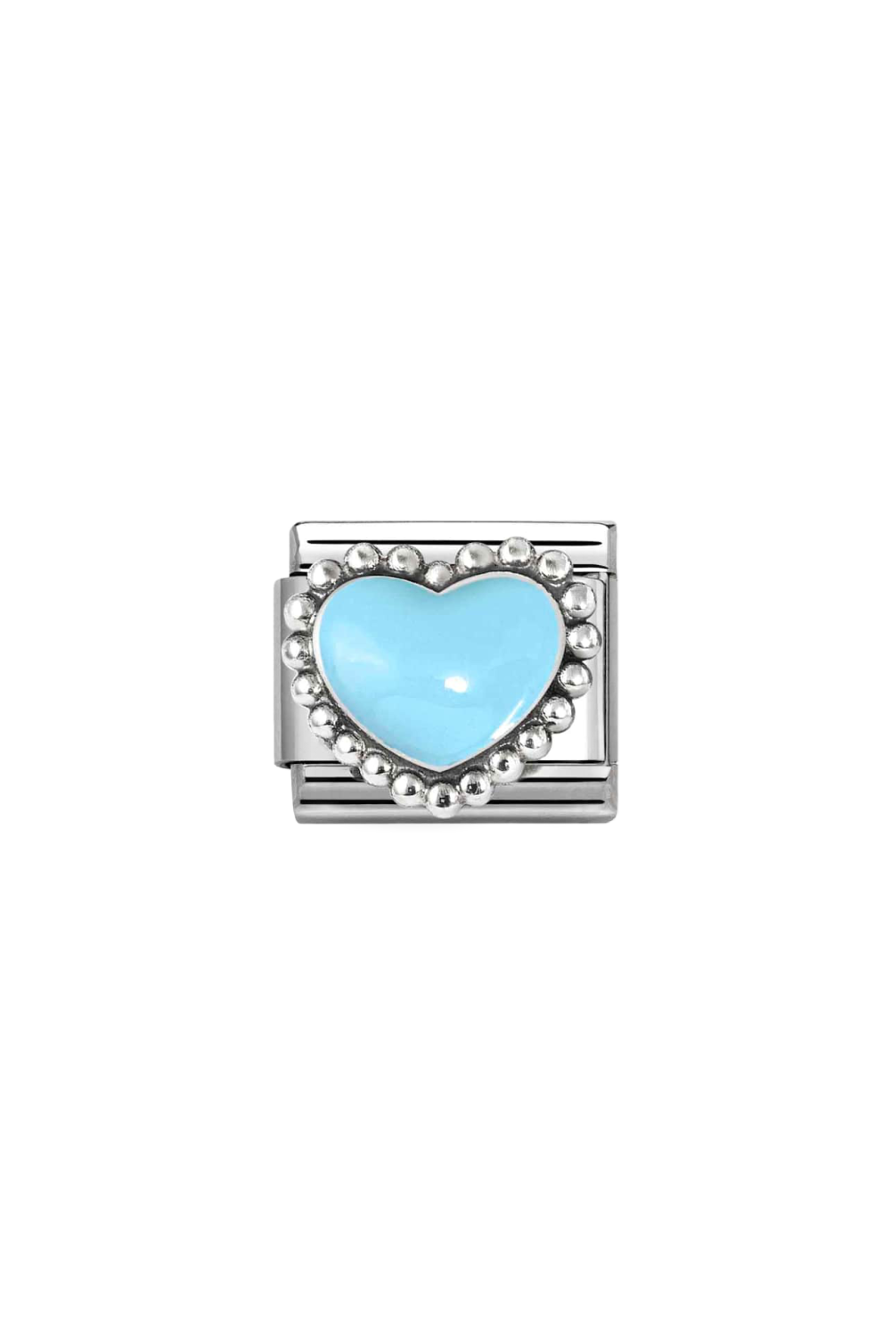 Classic Symbol 925 Sterling Silver Blue Raised Heart