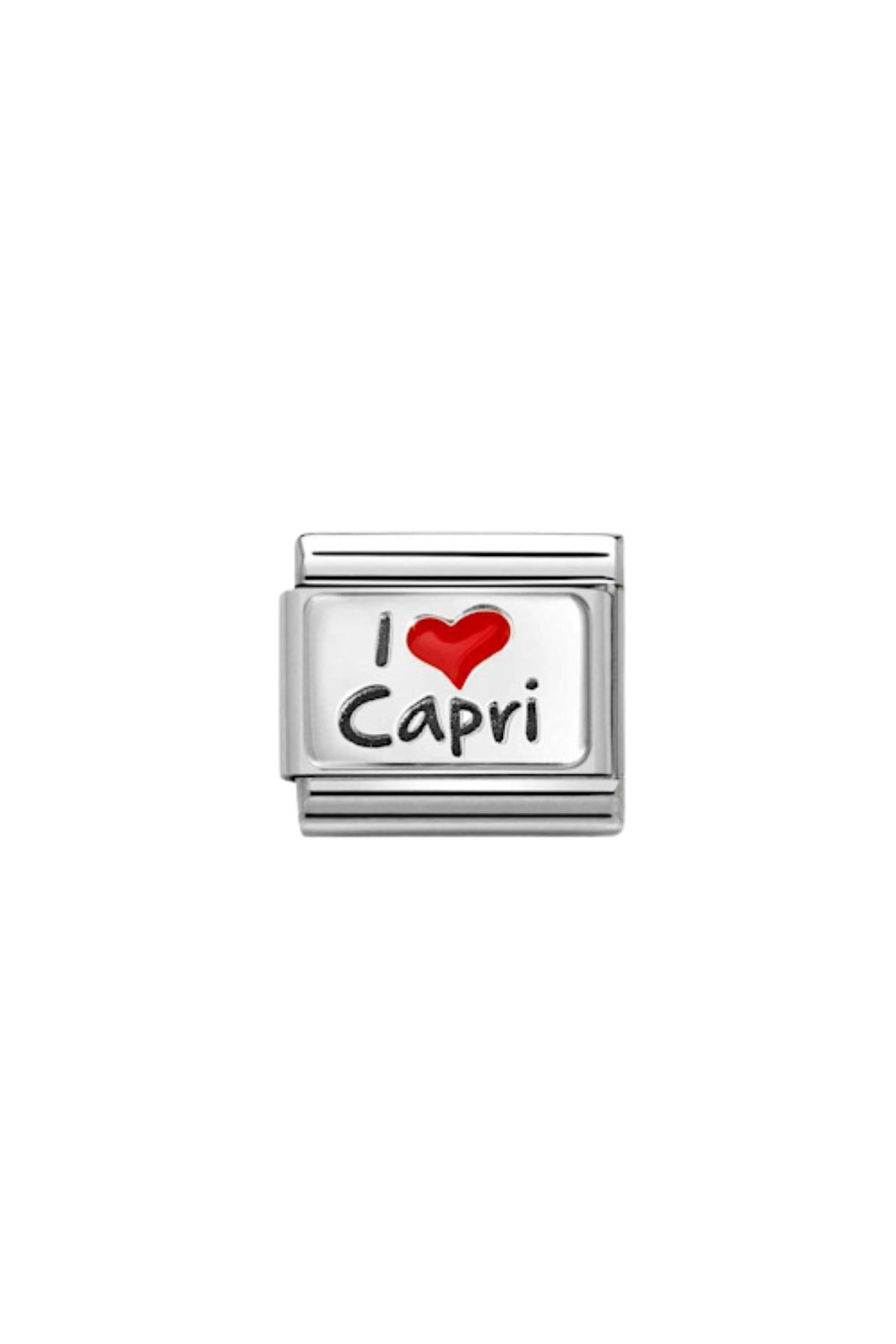 Classic Symbol 925 Sterling Silver & Enamel I Love Capri
