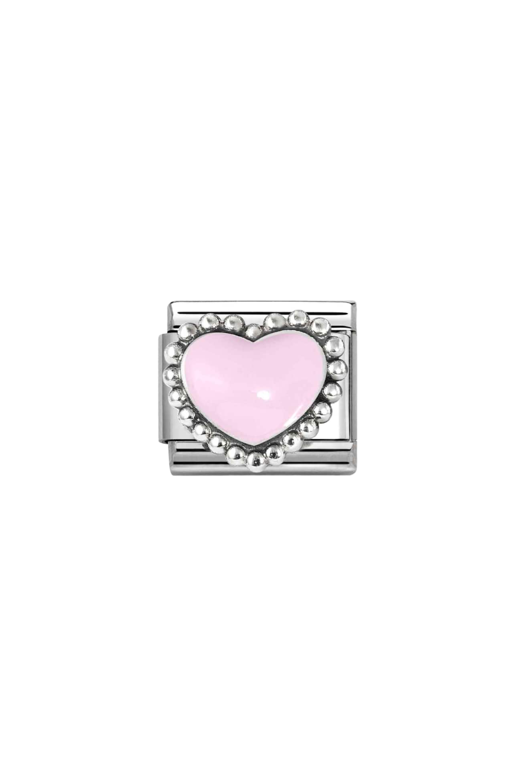 Classic Symbol 925 Sterling Silver Pastel Pink Raised Heart