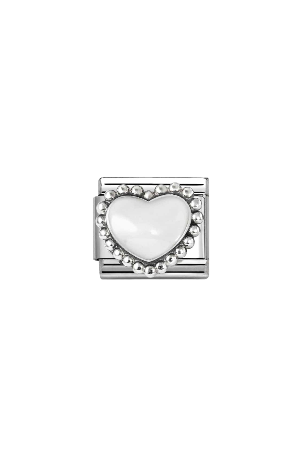 Classic Symbol 925 Sterling Silver White Raised Heart