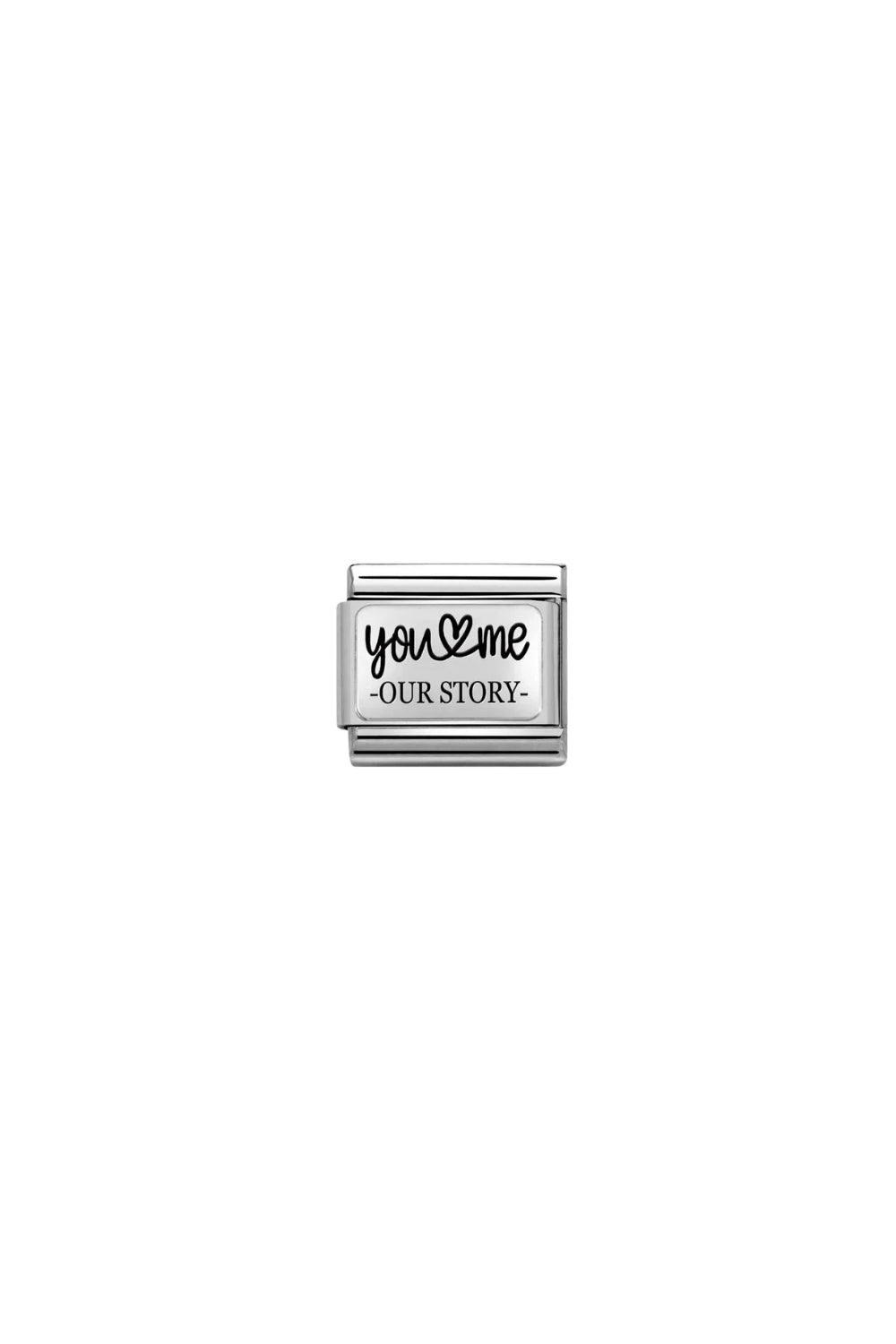 Classic Symbol Steel and 925 Sterling Silver You And Me Story