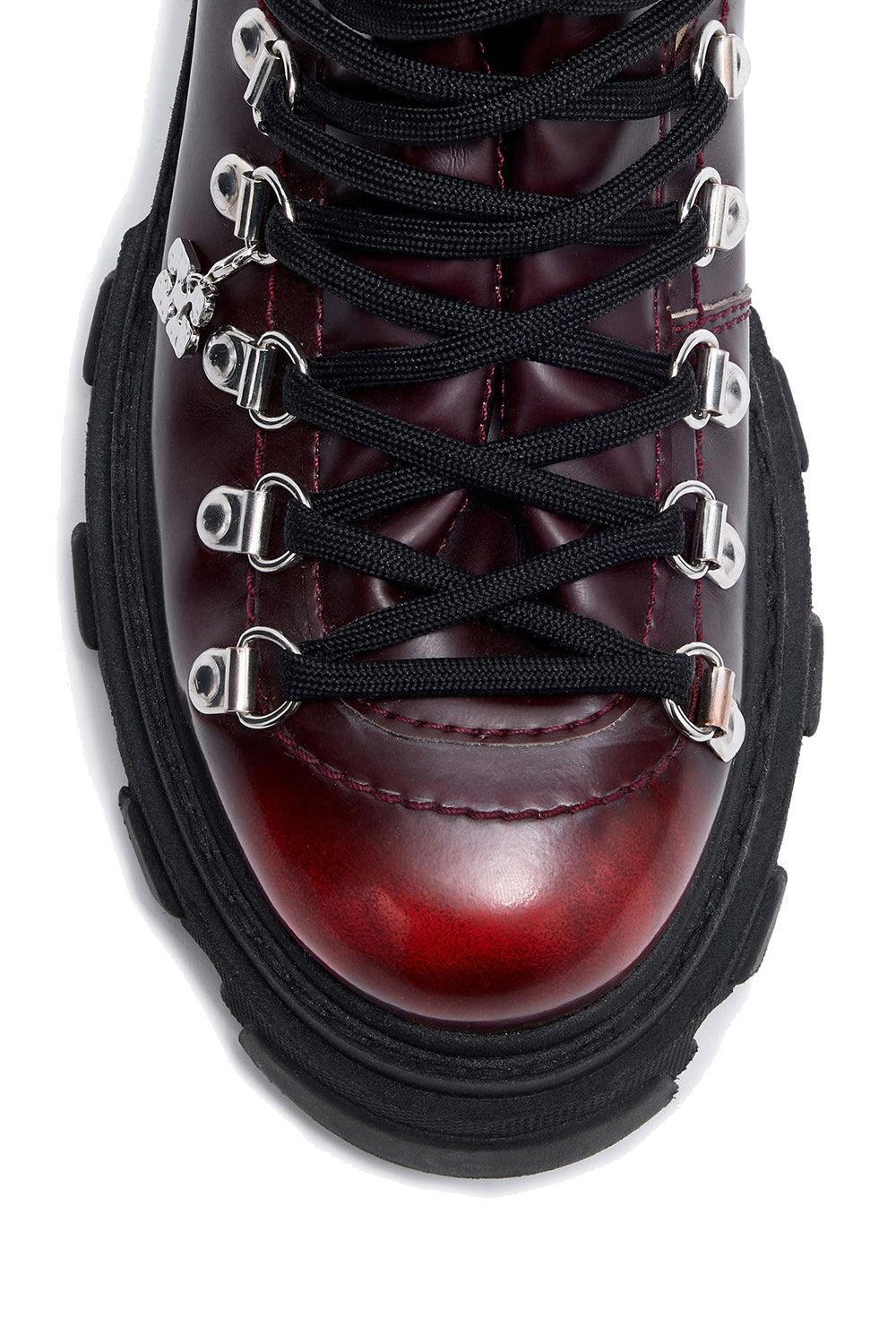 Cleated mountain boot black/dark burgundy