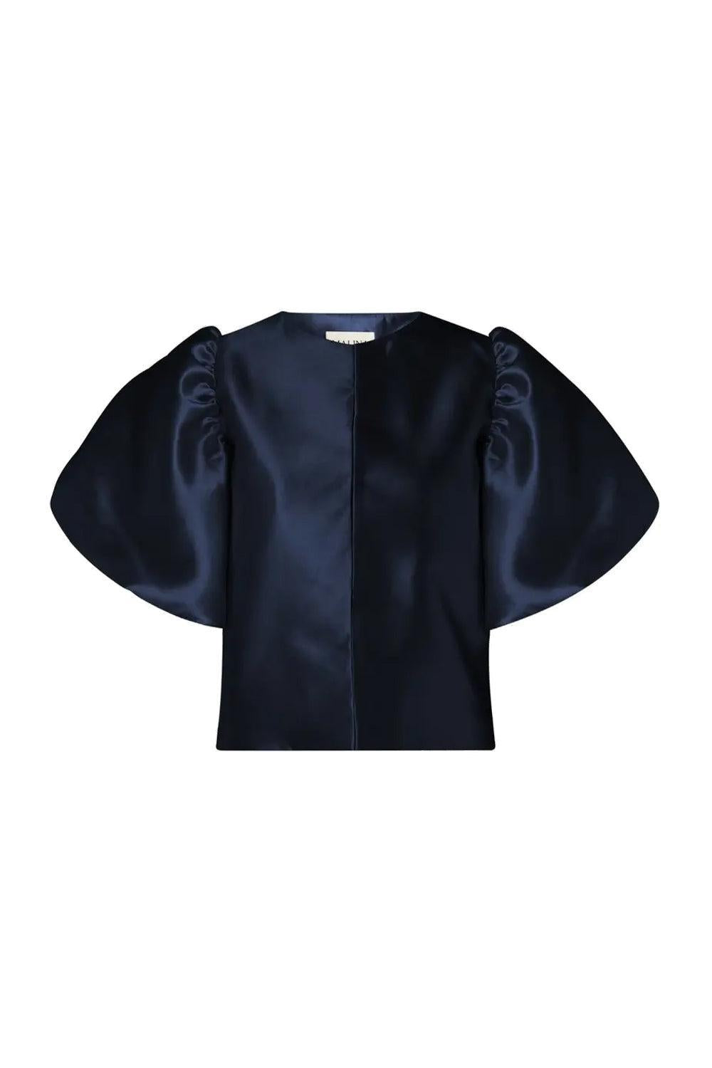 Cleo Pouf Sleeve Blouse Dark Blue