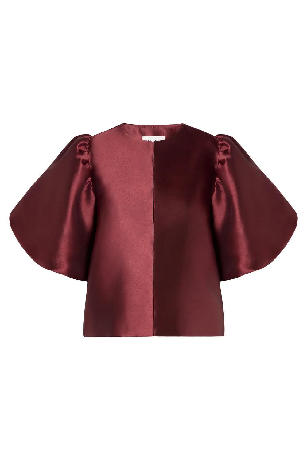 Cleo Pouf Sleeve Blouse Wine