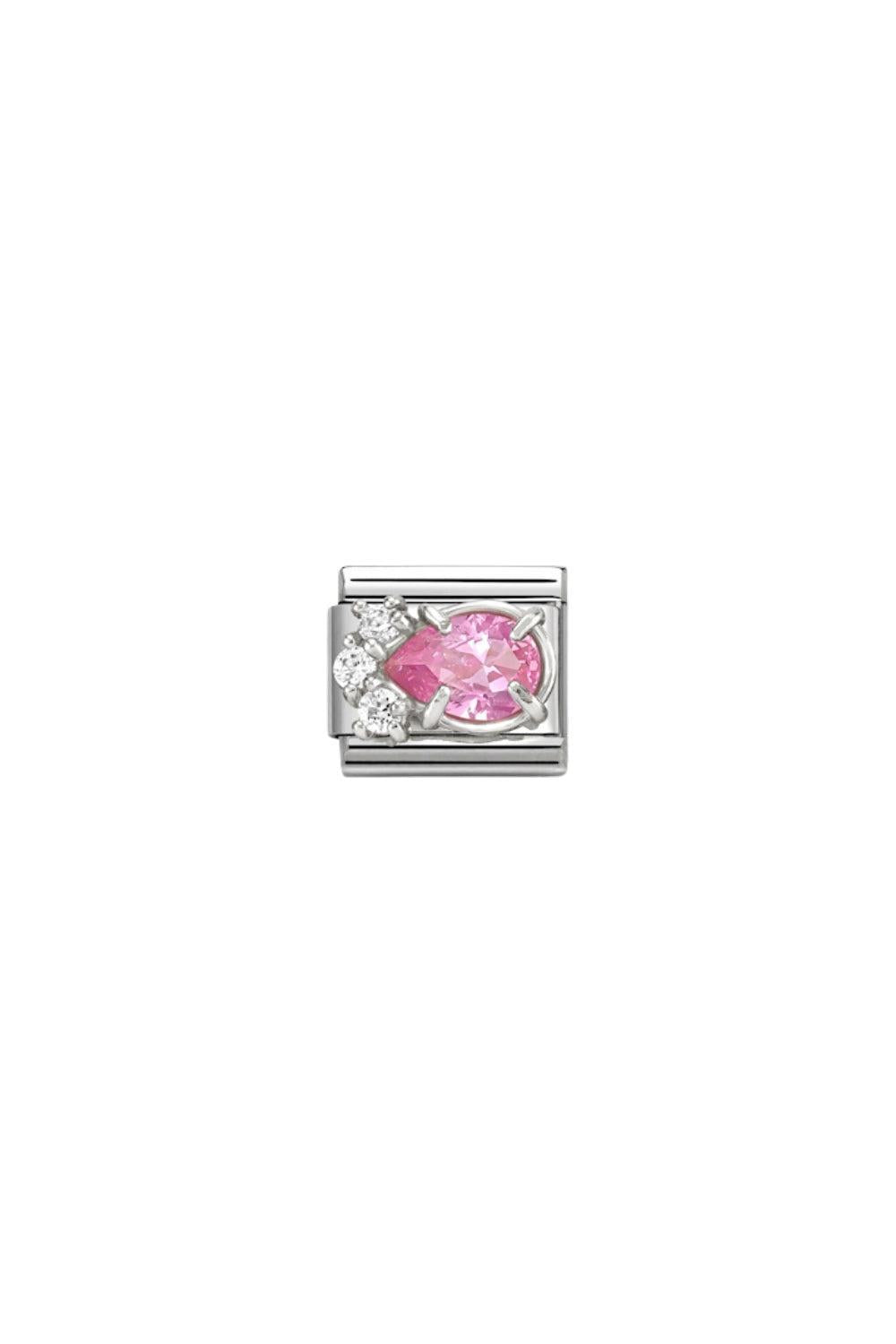 Composable CL Steel, CZ And 925 Sterling Steel Pink Drop