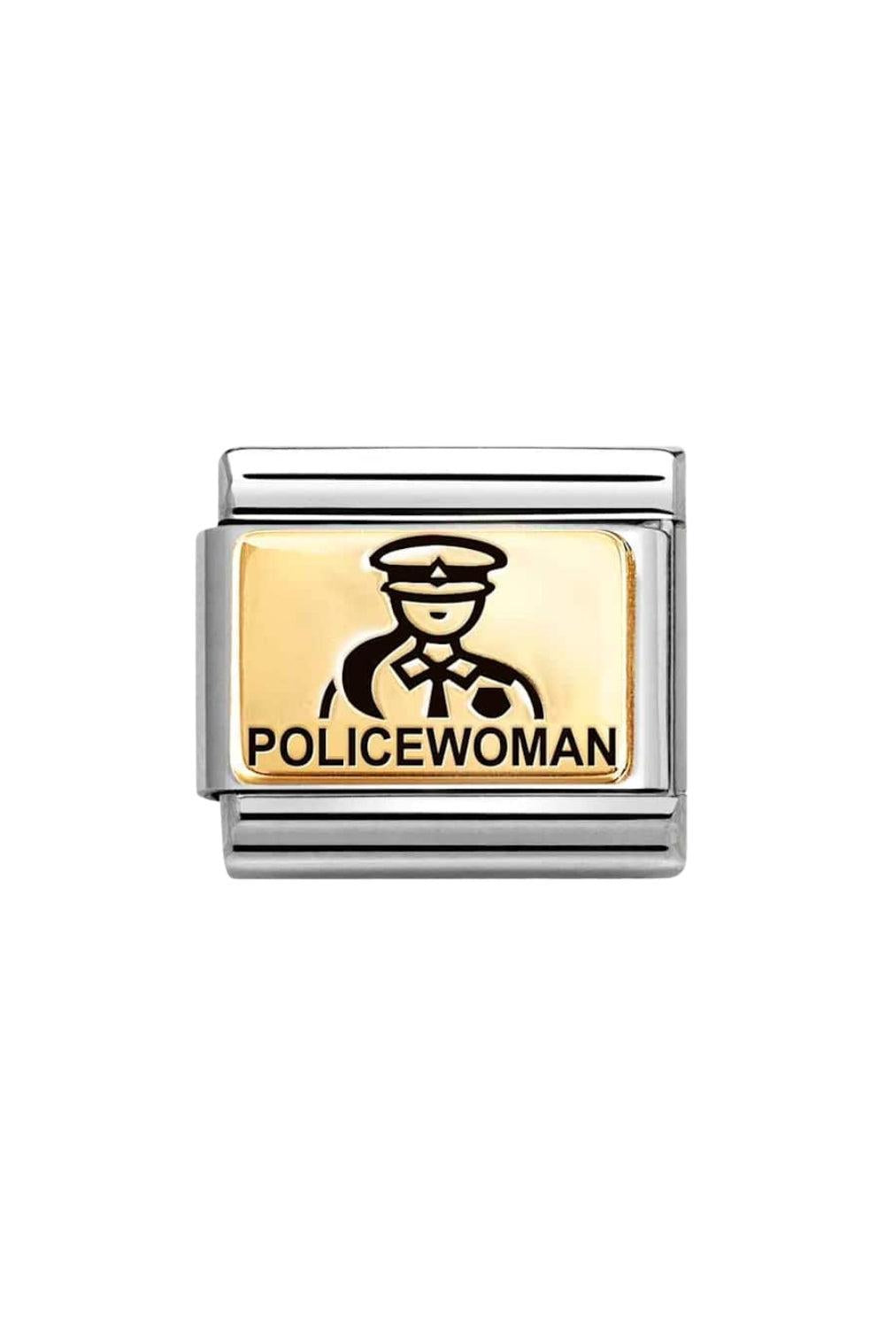 Composable classic plates 18k gold Policewoman