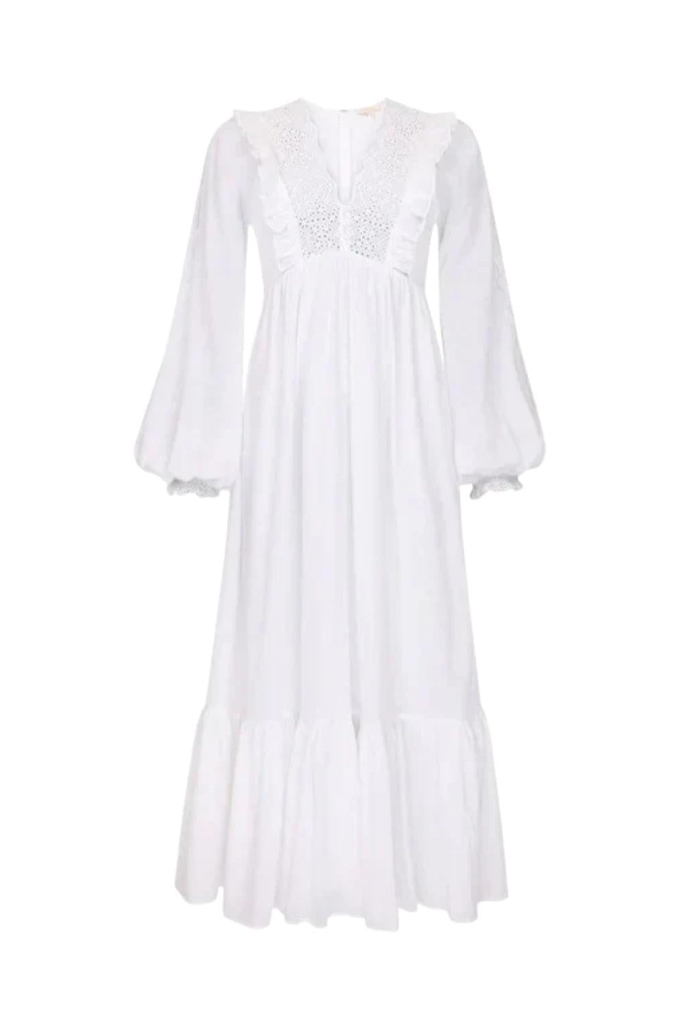 Cotton Slub Maxi Dress White
