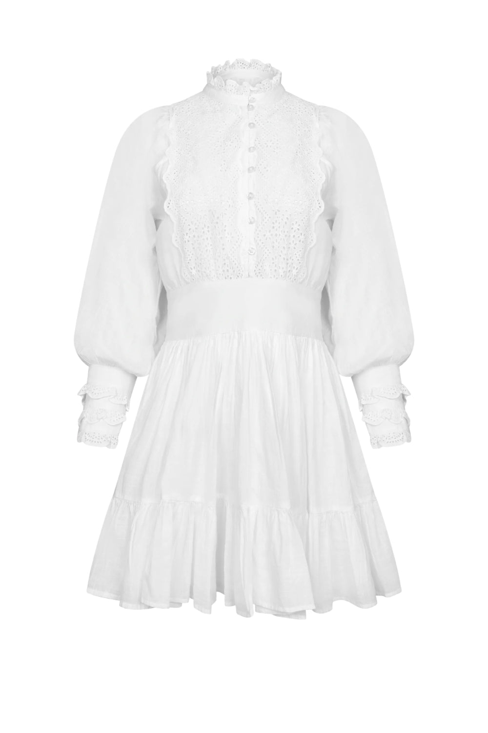 Cotton Slub Mini Dress White