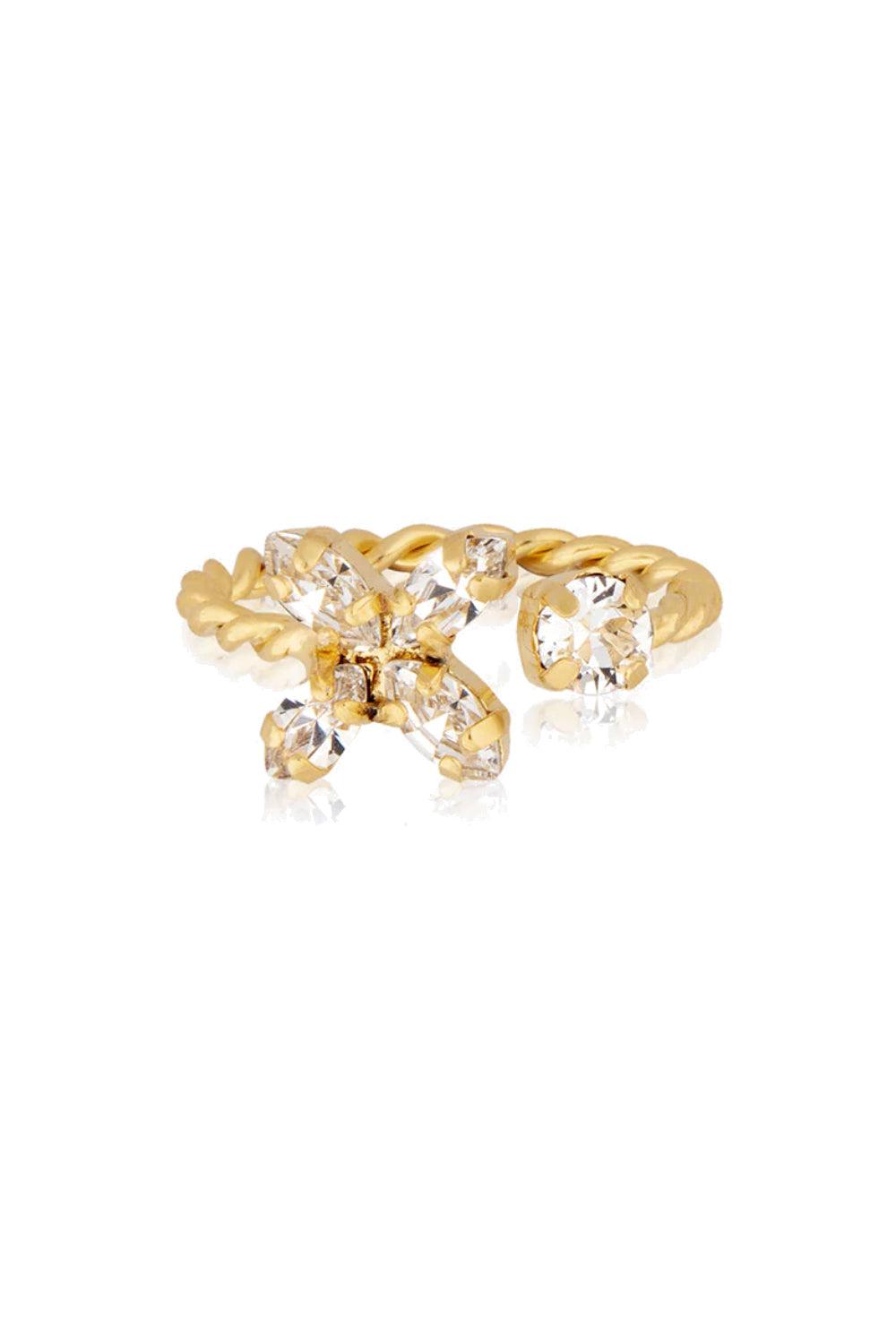 Crystal Star Ring Gold Crystal