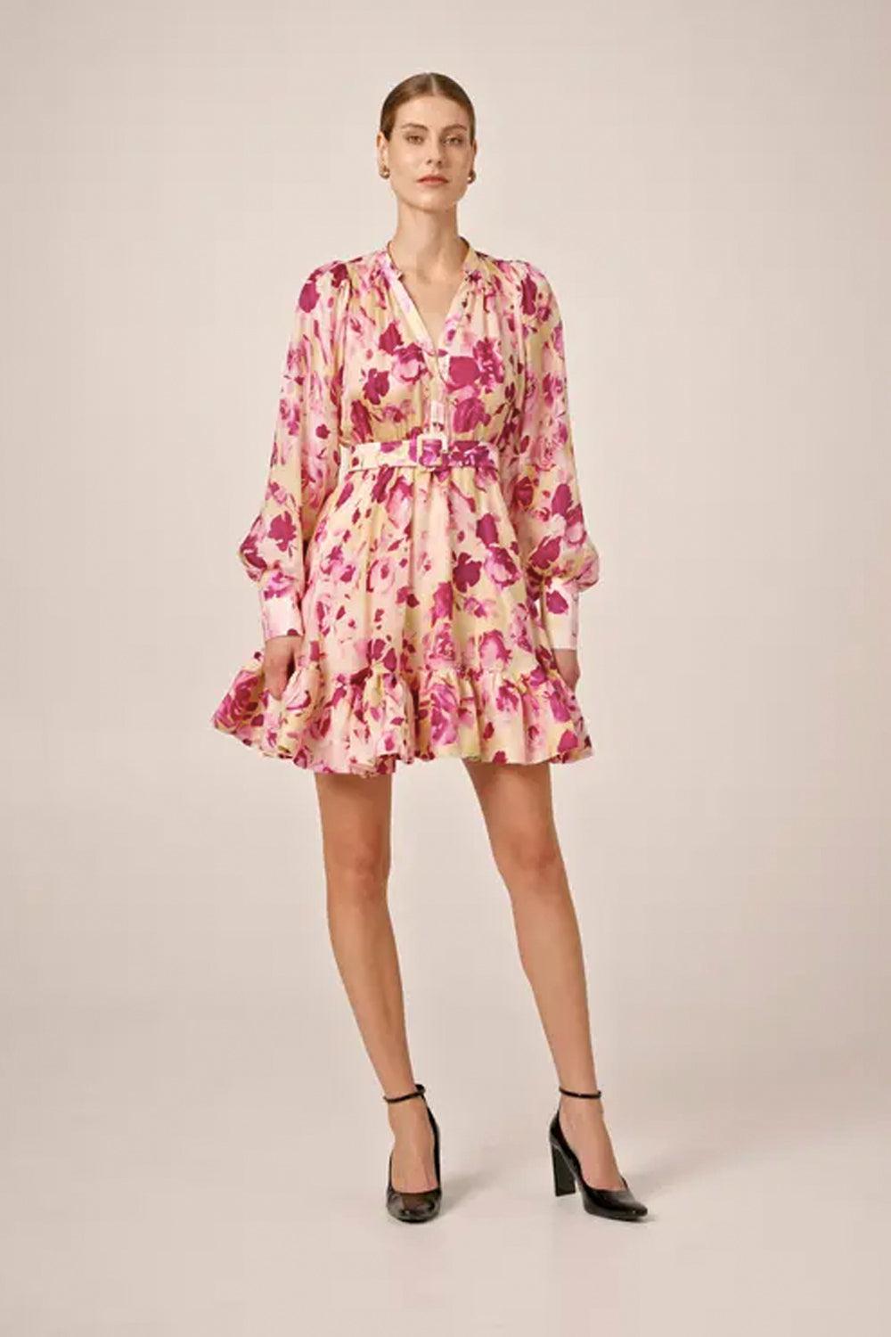 Cupro Mini Dress Rose Bed