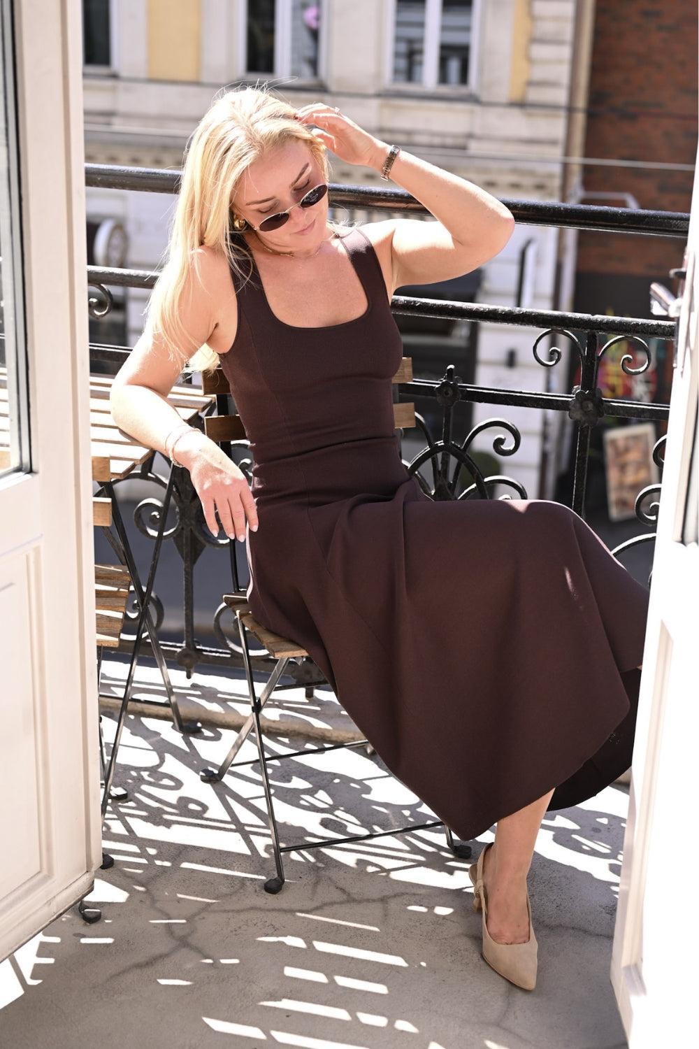 Defnen Knitted Dress Coffee