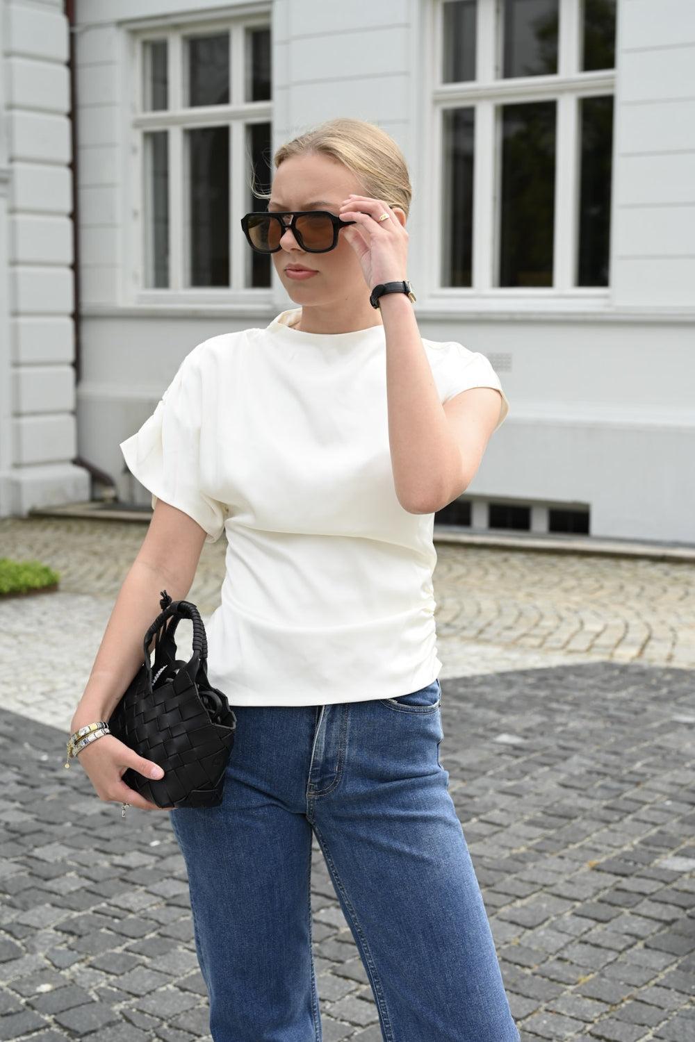 Demi Top Pearl White