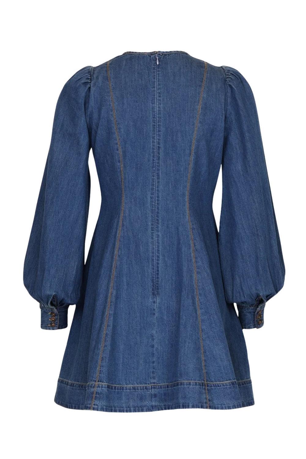 Denim Fitted Dress French Blue