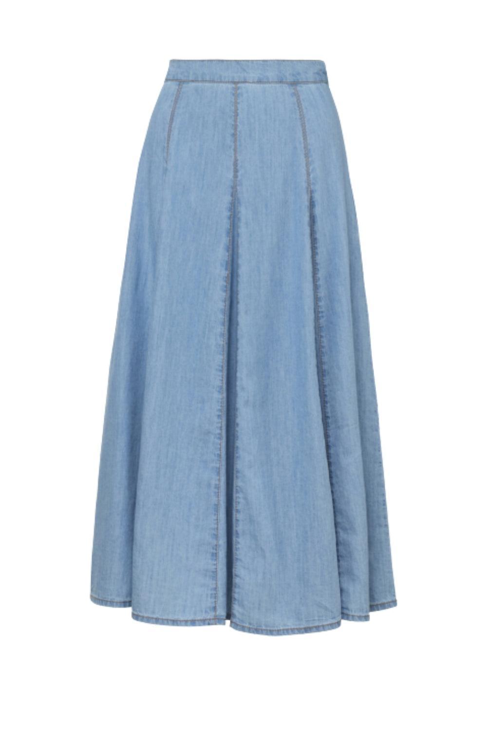 Denim Midi Skirt Light Blue