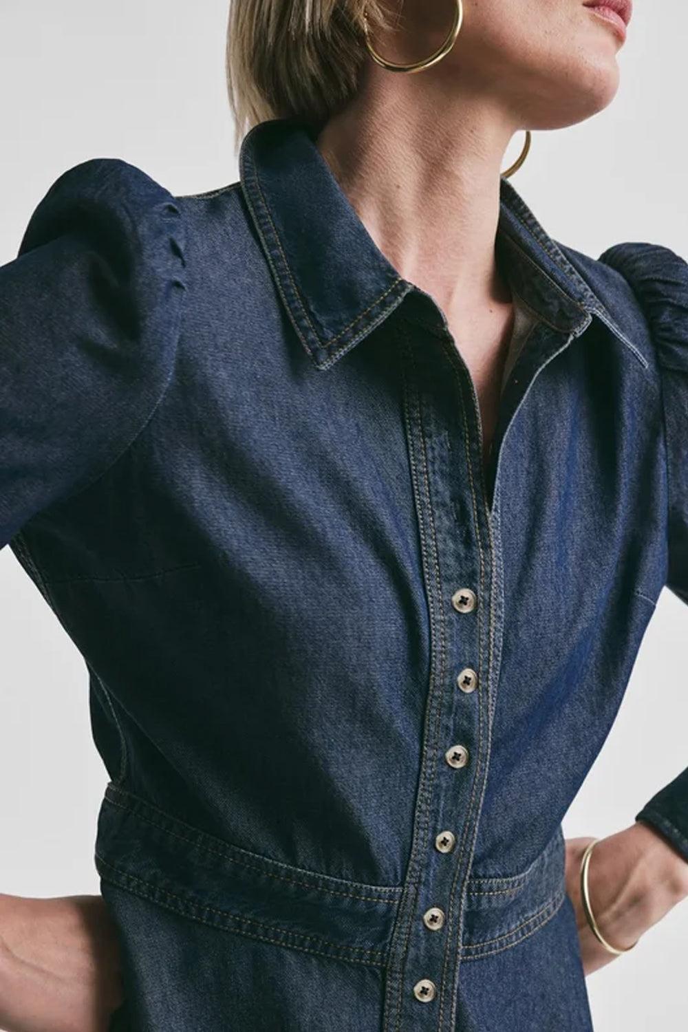 Denim Mini Dress Dark Blue