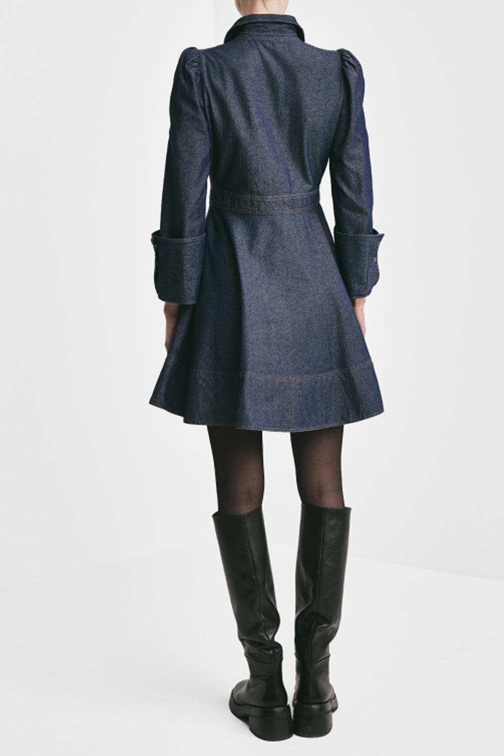 Denim Mini Dress Dark Blue