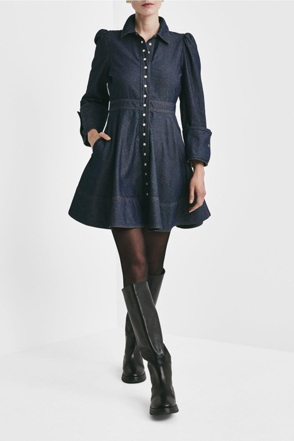 Denim Mini Dress Dark Blue