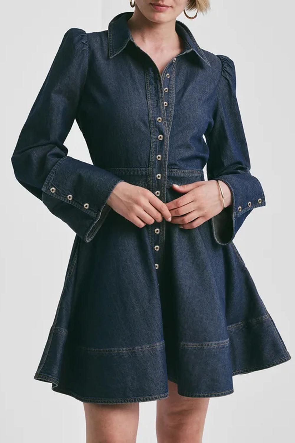 Denim Mini Dress Dark Blue