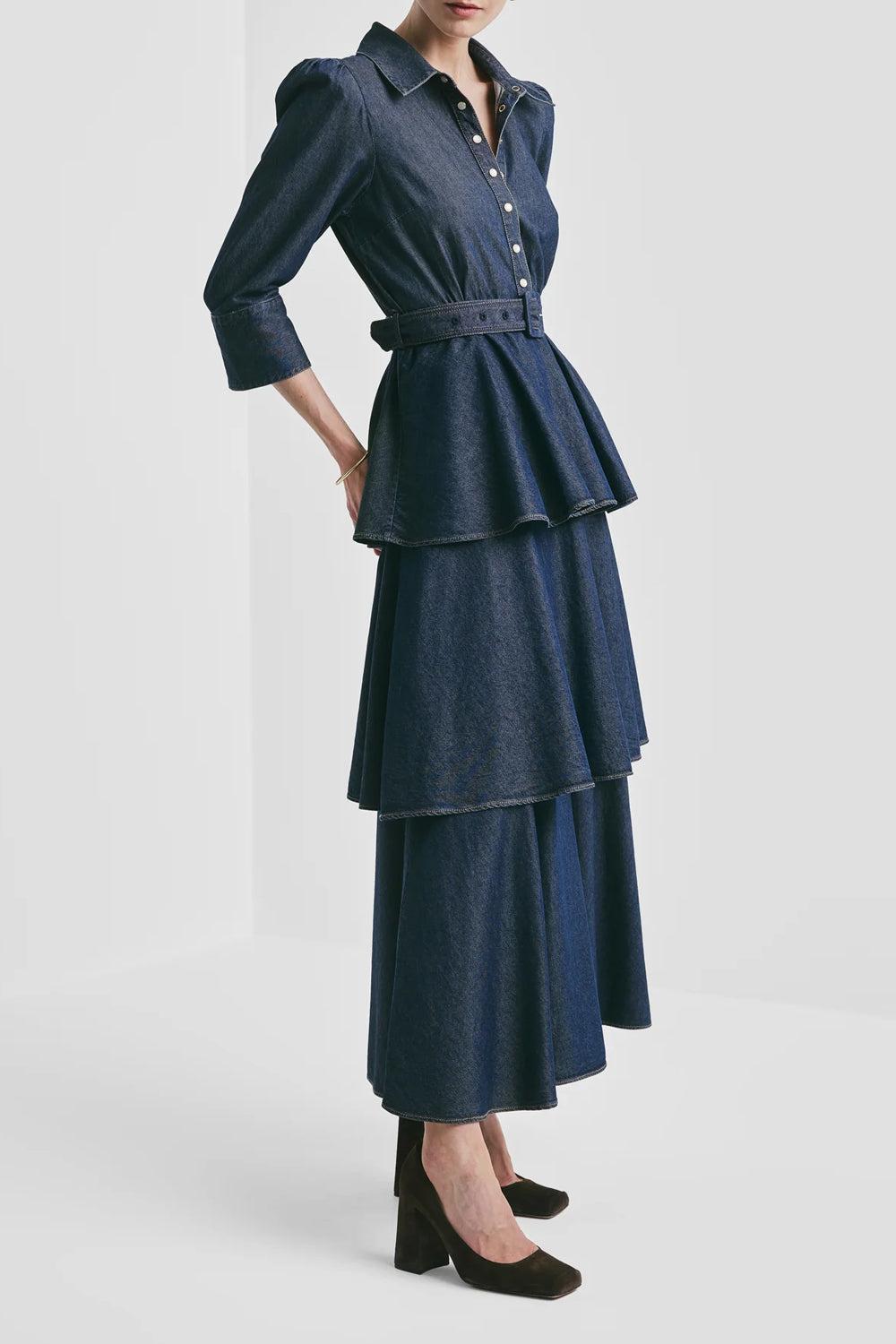 Denim Shirt Dress Dark Blue