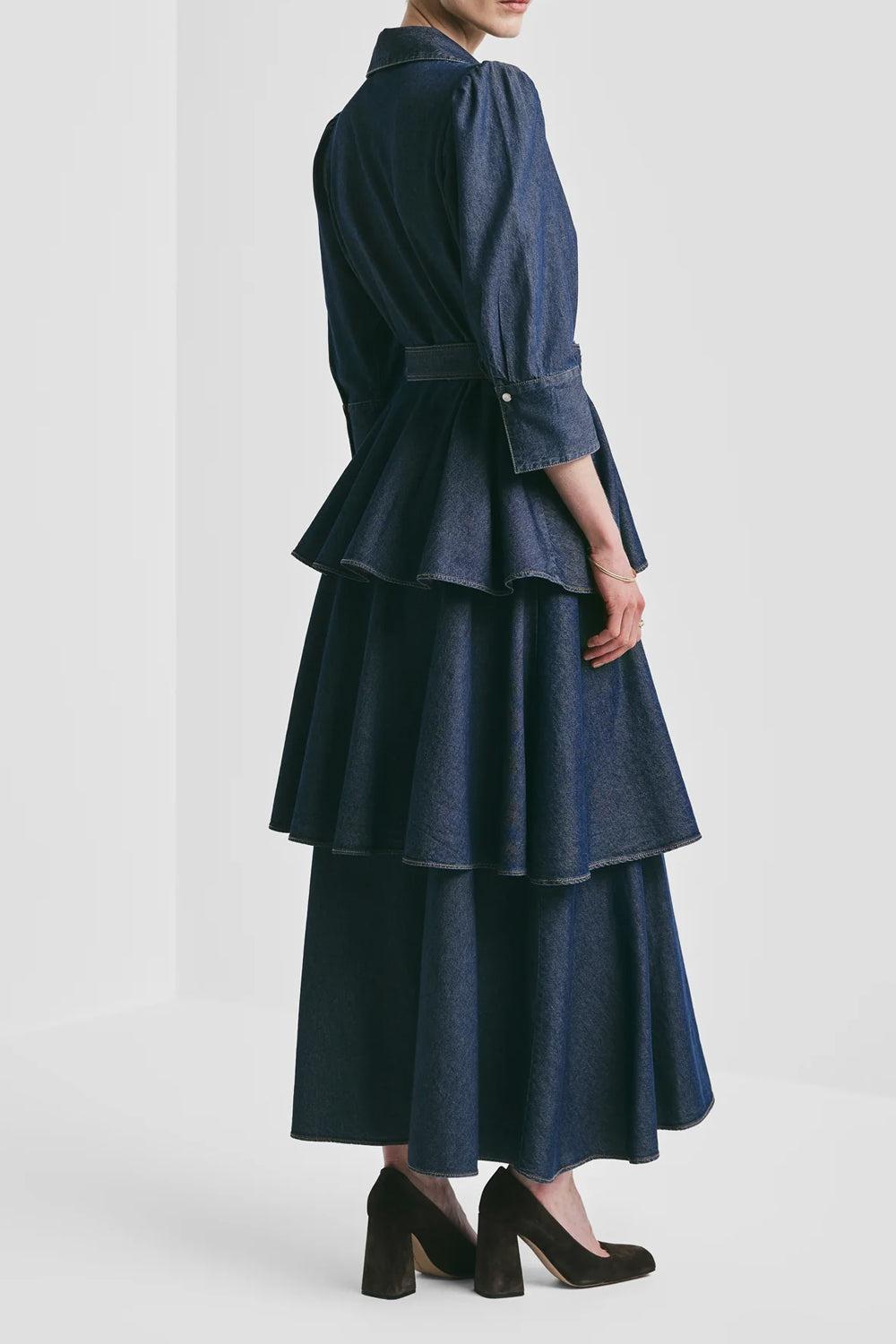 Denim Shirt Dress Dark Blue