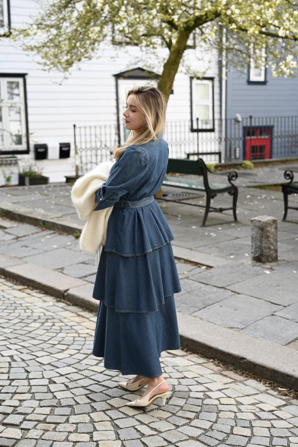 Denim Shirt Dress Dark Blue