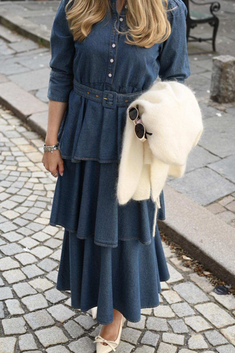 Denim Shirt Dress Dark Blue