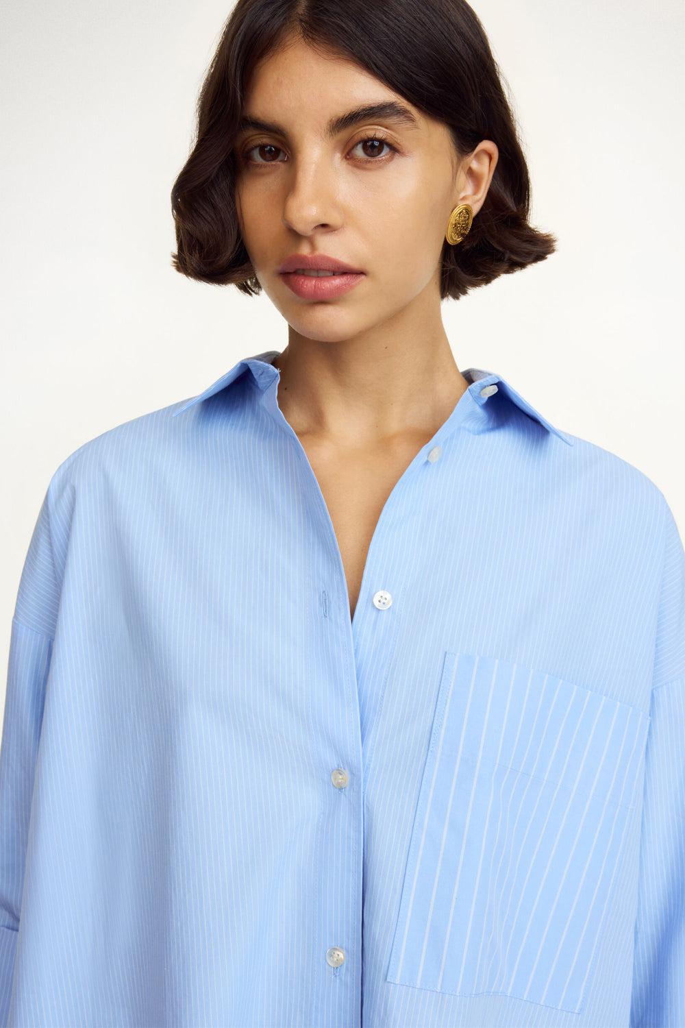 Derris Organic Cotton Shirt Blue Iris