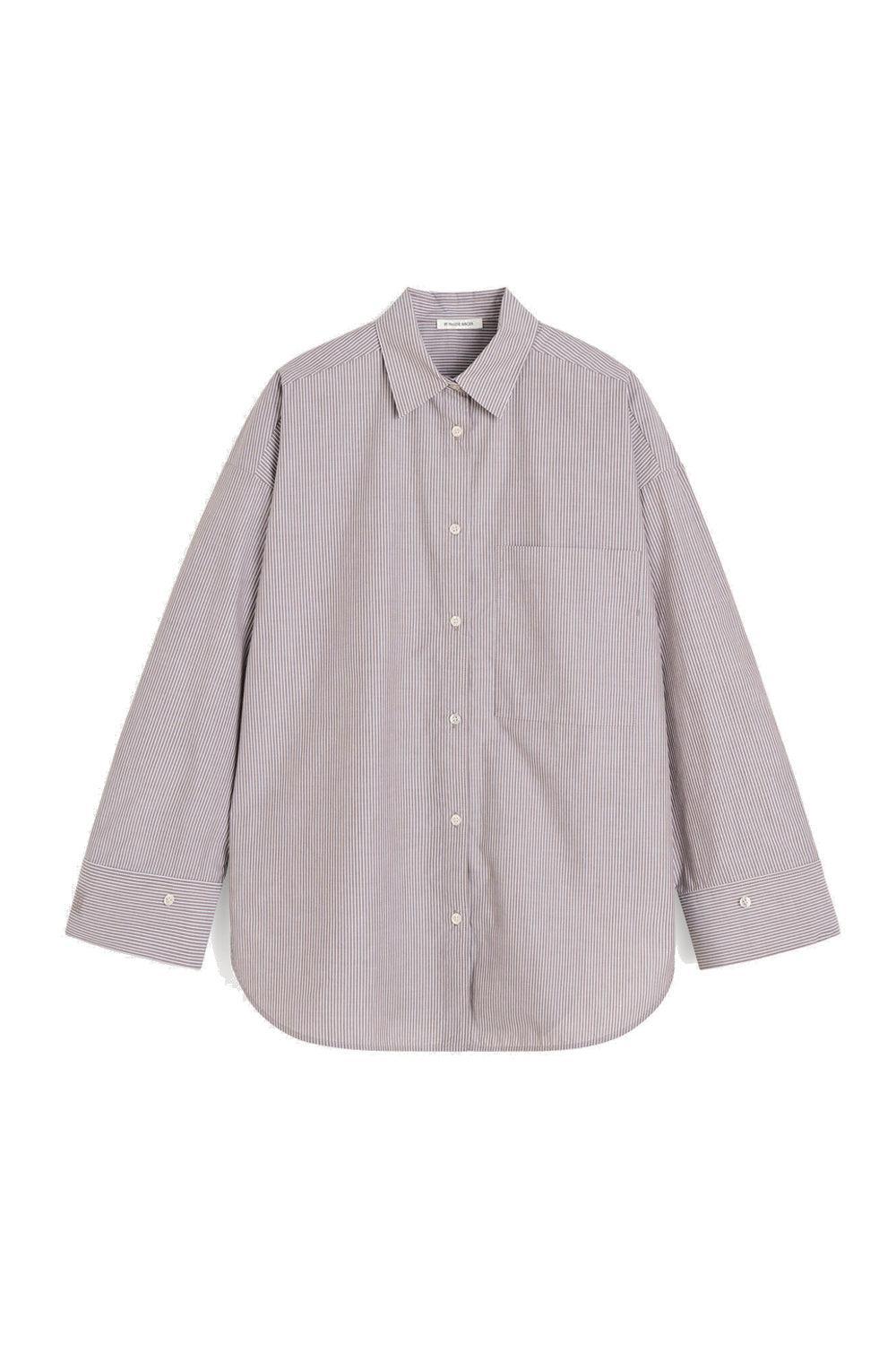 Derris Shirt Thin brown stripe