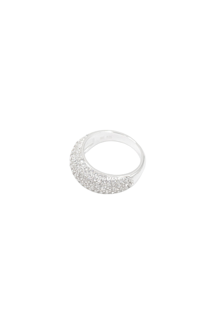 Diamond Dome Ring Silver