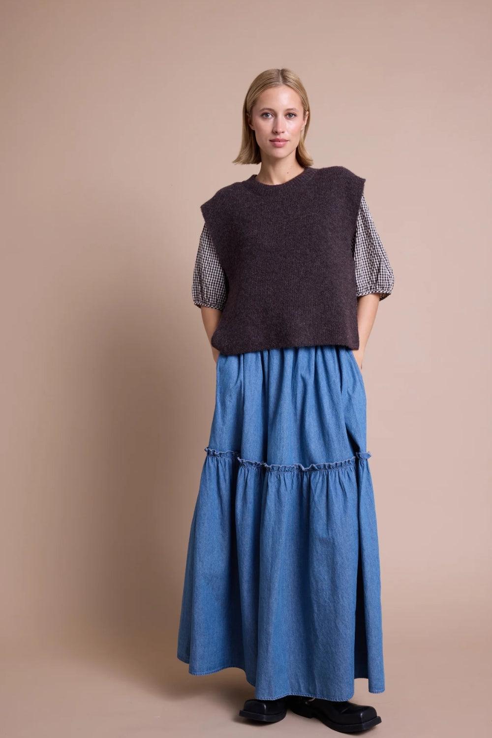 Dog Knit Vest Dark Brown