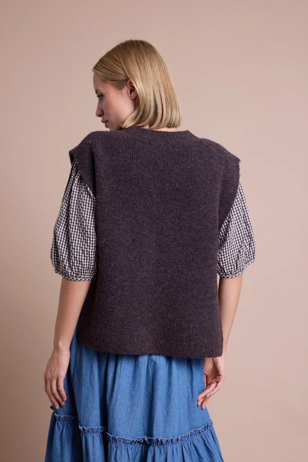 Dog Knit Vest Dark Brown