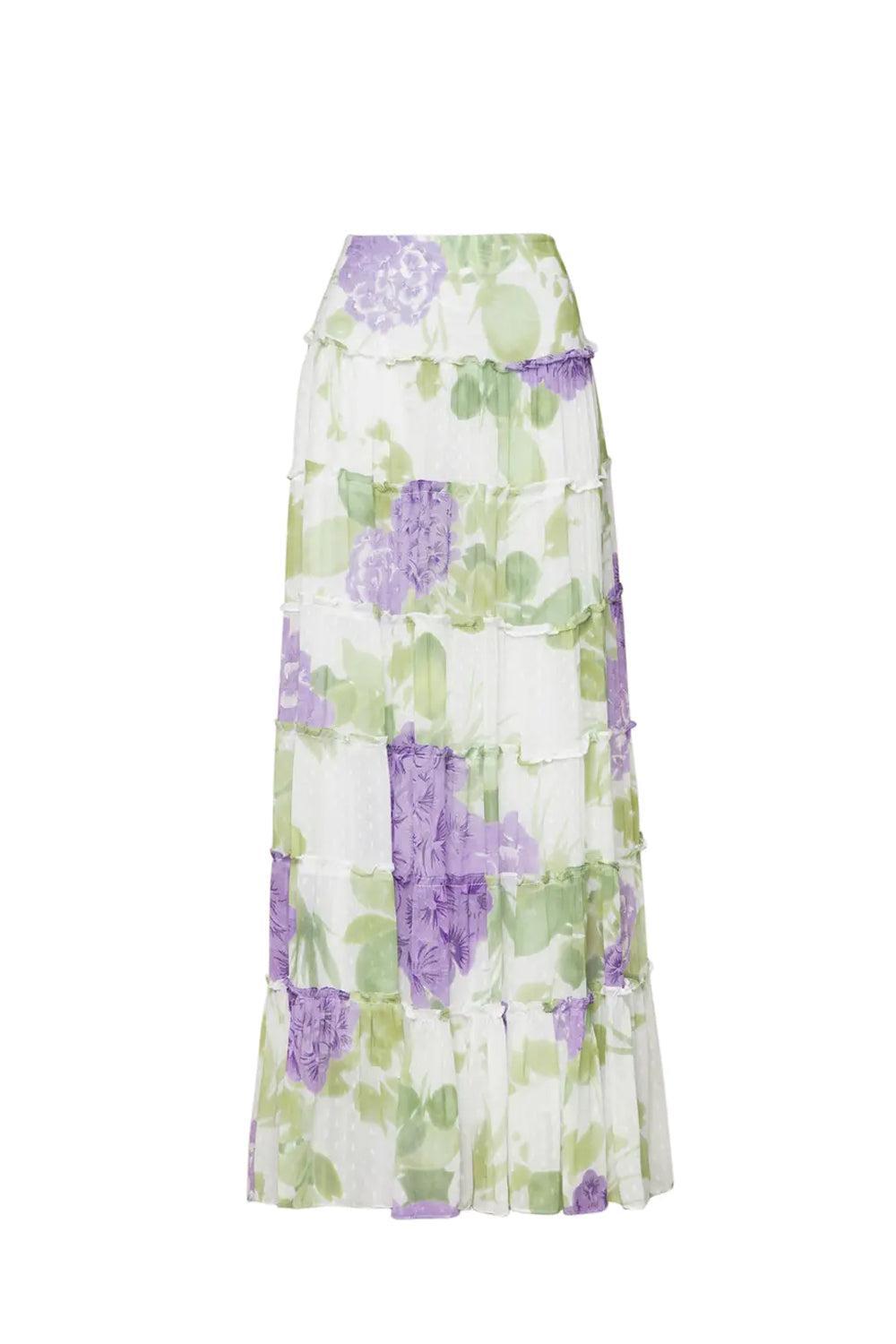 Dotted Georgette Skirt Purple Flowerfield