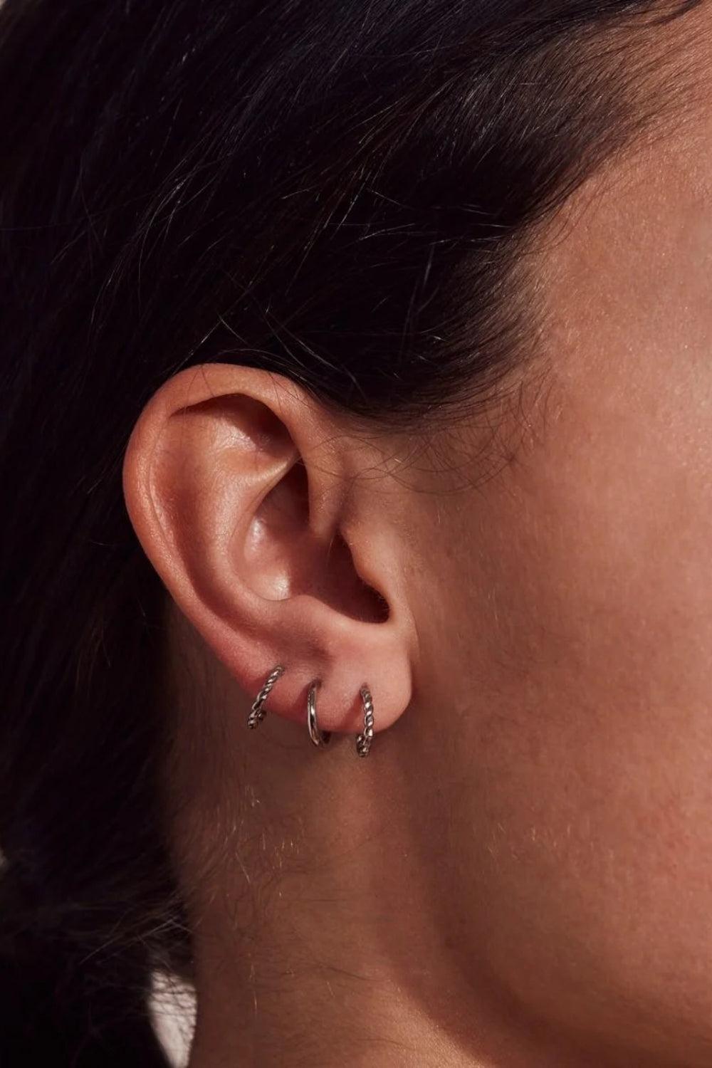 Dou Pair Creoles Steel