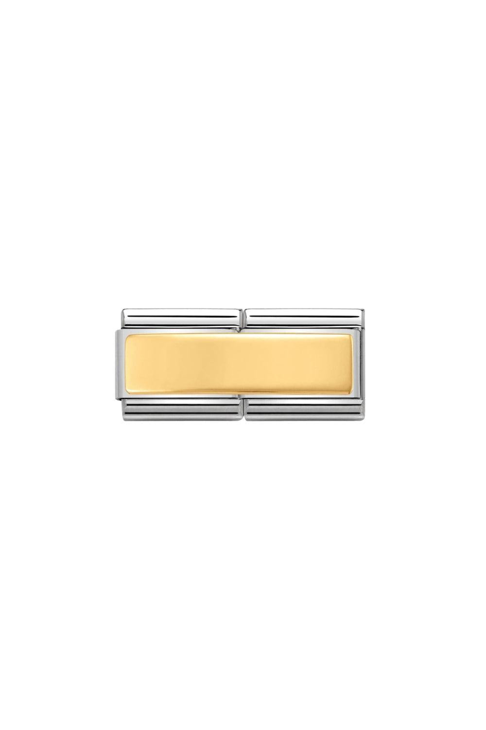 Double Engraved Steel And 18K Gold Custom Smooth Plate