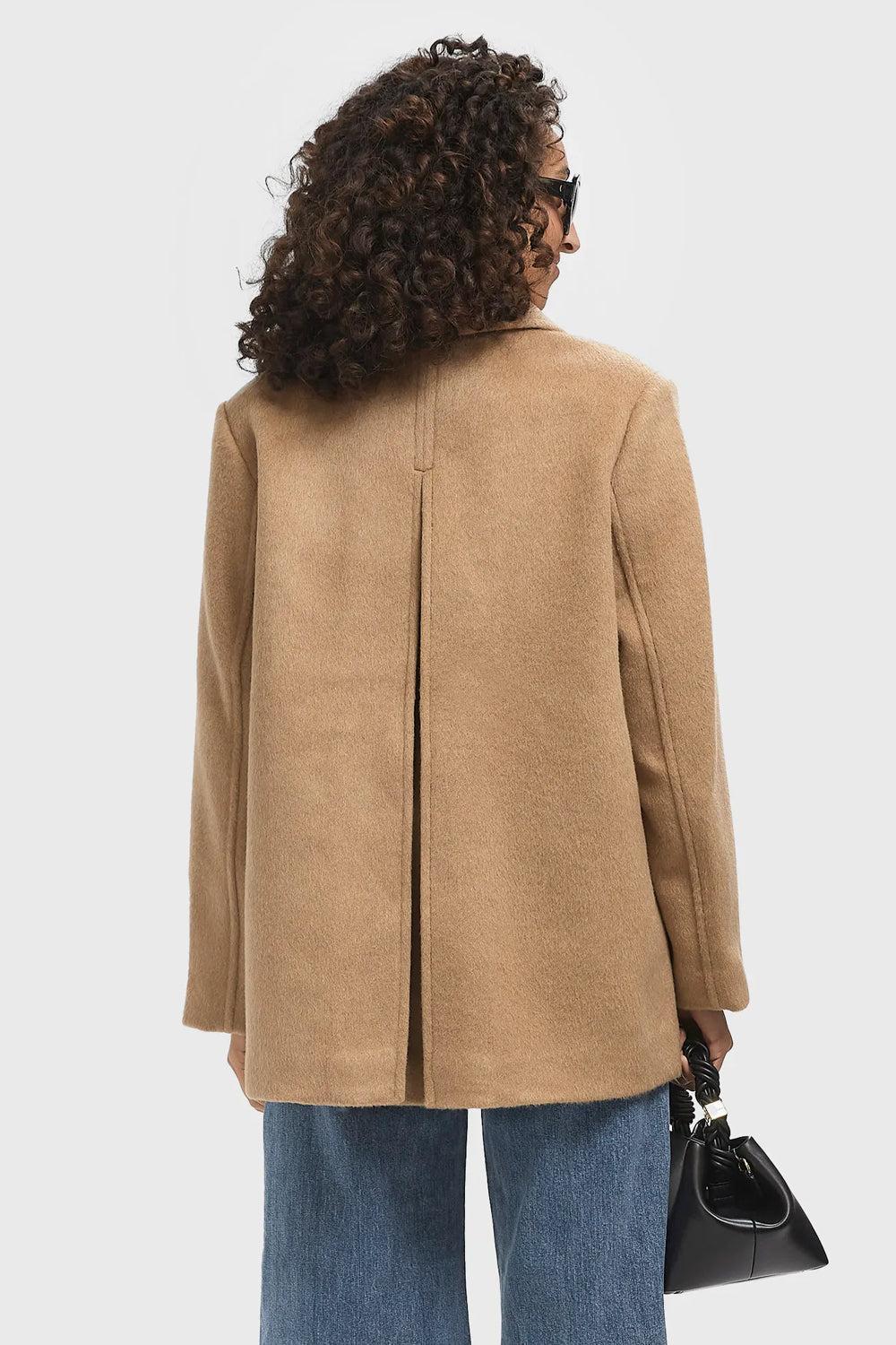 Double Faced Wool Double breasted Blazer Latte